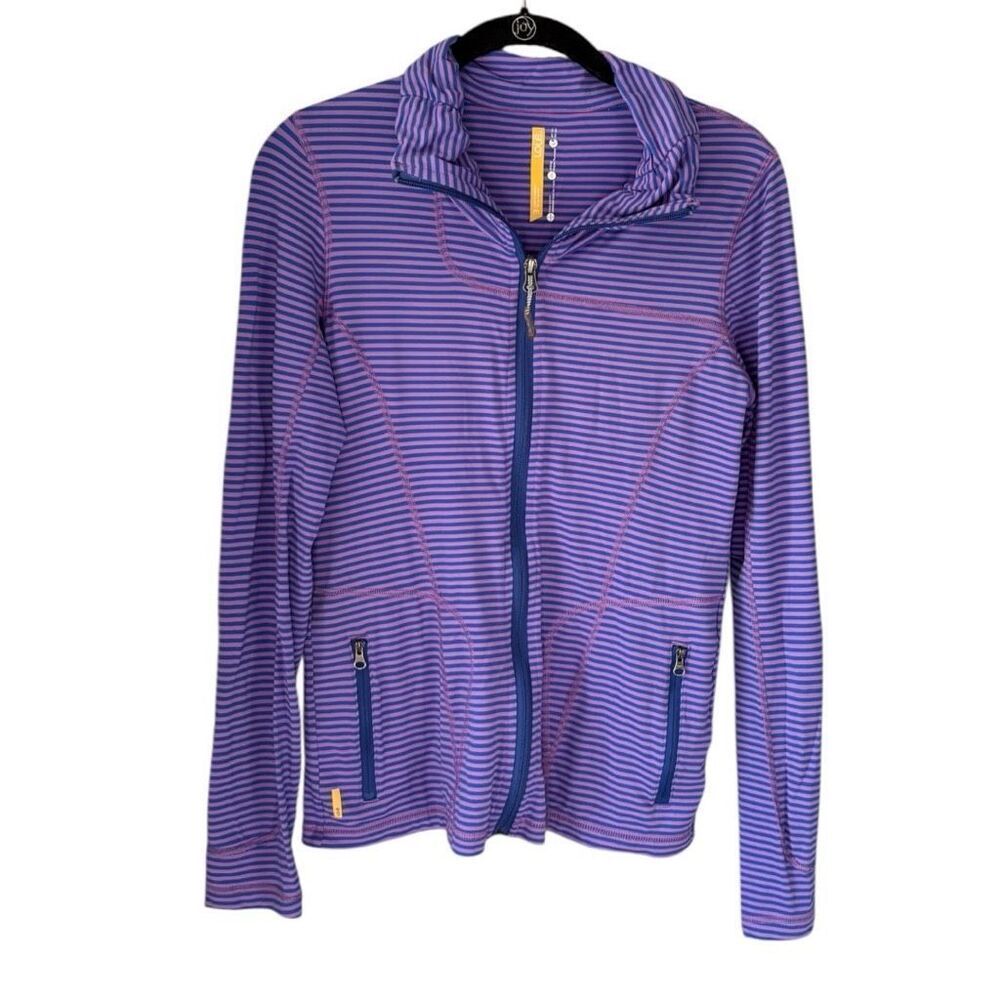 Lole full zip jacket purple blue stripe Size Medium Workout, fitness - Picture 2 of 6